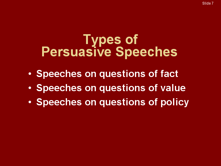 What Are The 2 Types Of Persuasive Speeches